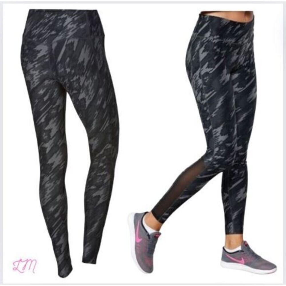 Nike One Legend Dri-Fit Abstract Camo‎ Leggings Gray Black Size Medium